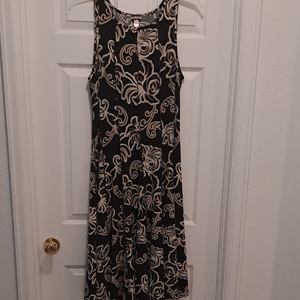 Haani Black and White Halter Maxi Dress